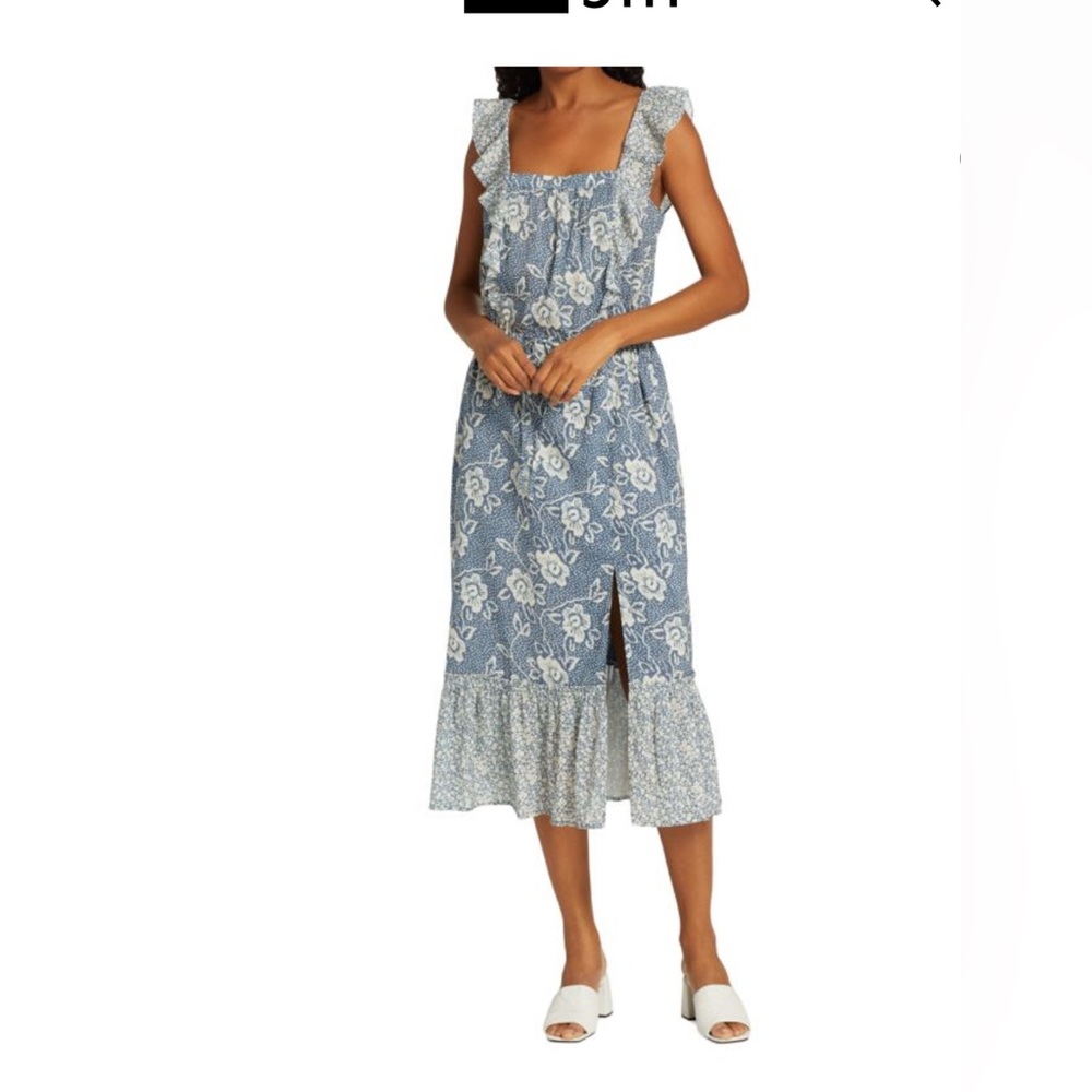 PAIGE Poppy Floral Cotton Midi Dress - Size Medium